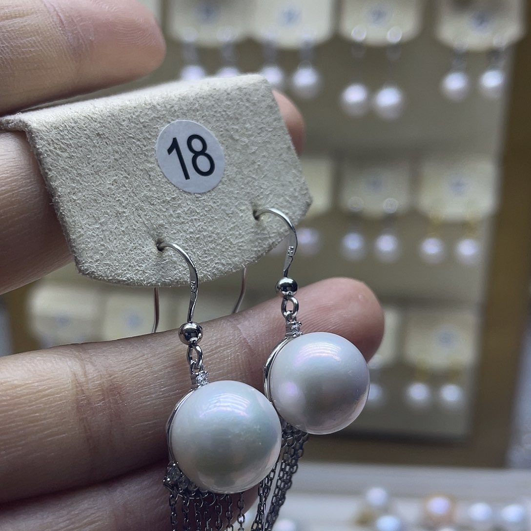 淡水珍珠耳饰银S925镶嵌