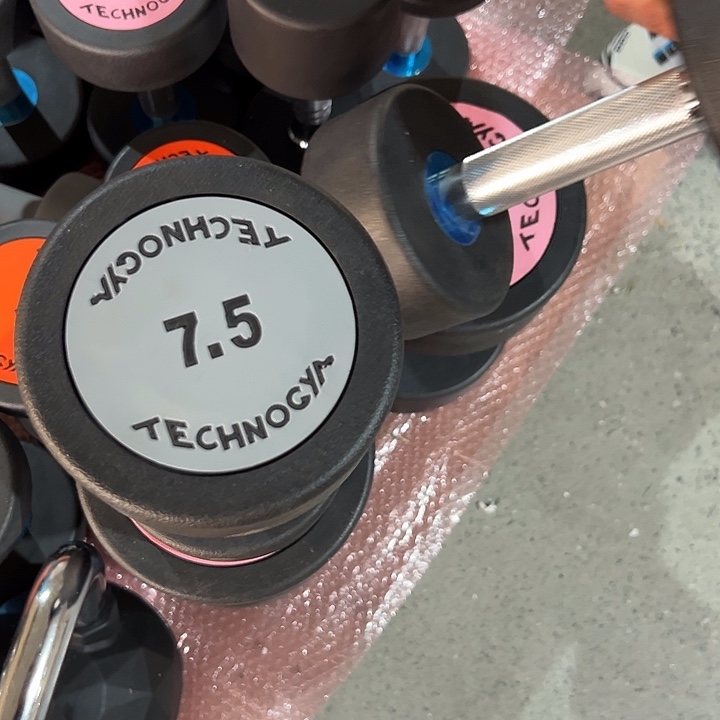 全新纯钢泰诺哑铃7.5公斤一对灰色