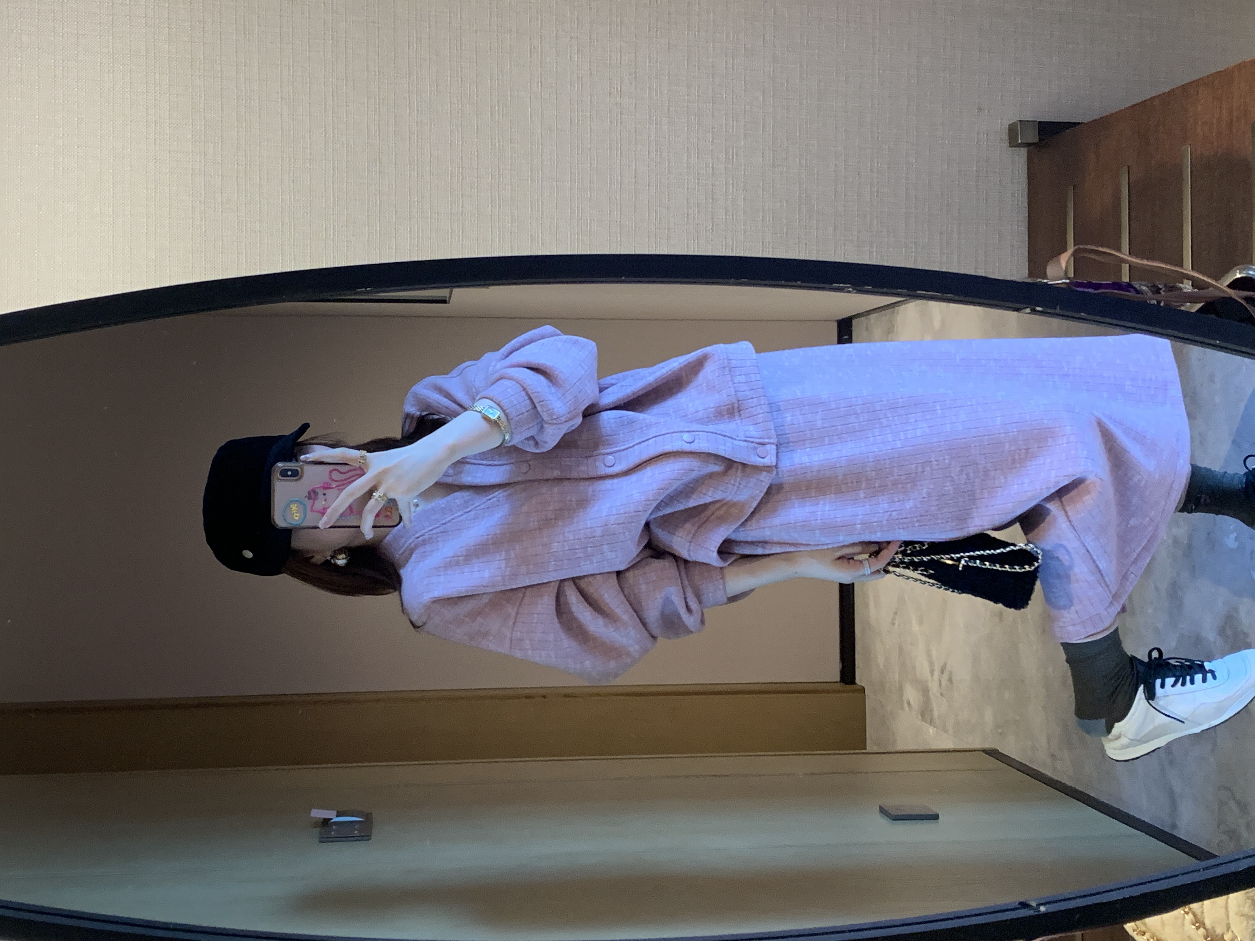 2025新款时尚套装气质V领开衫极简风复古宽松外套半身裙两件套