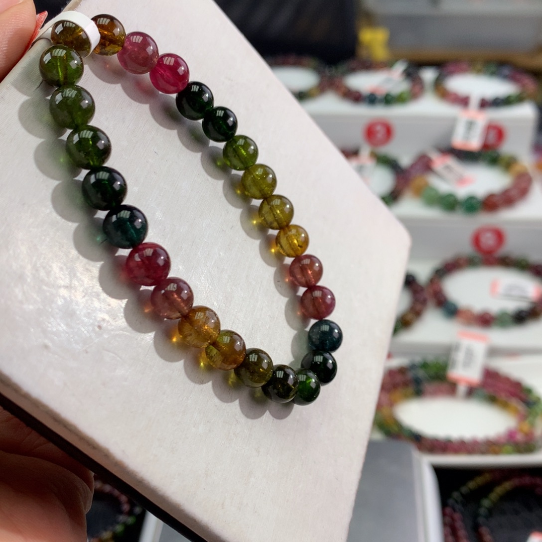 碧玺未镶嵌手链      7m