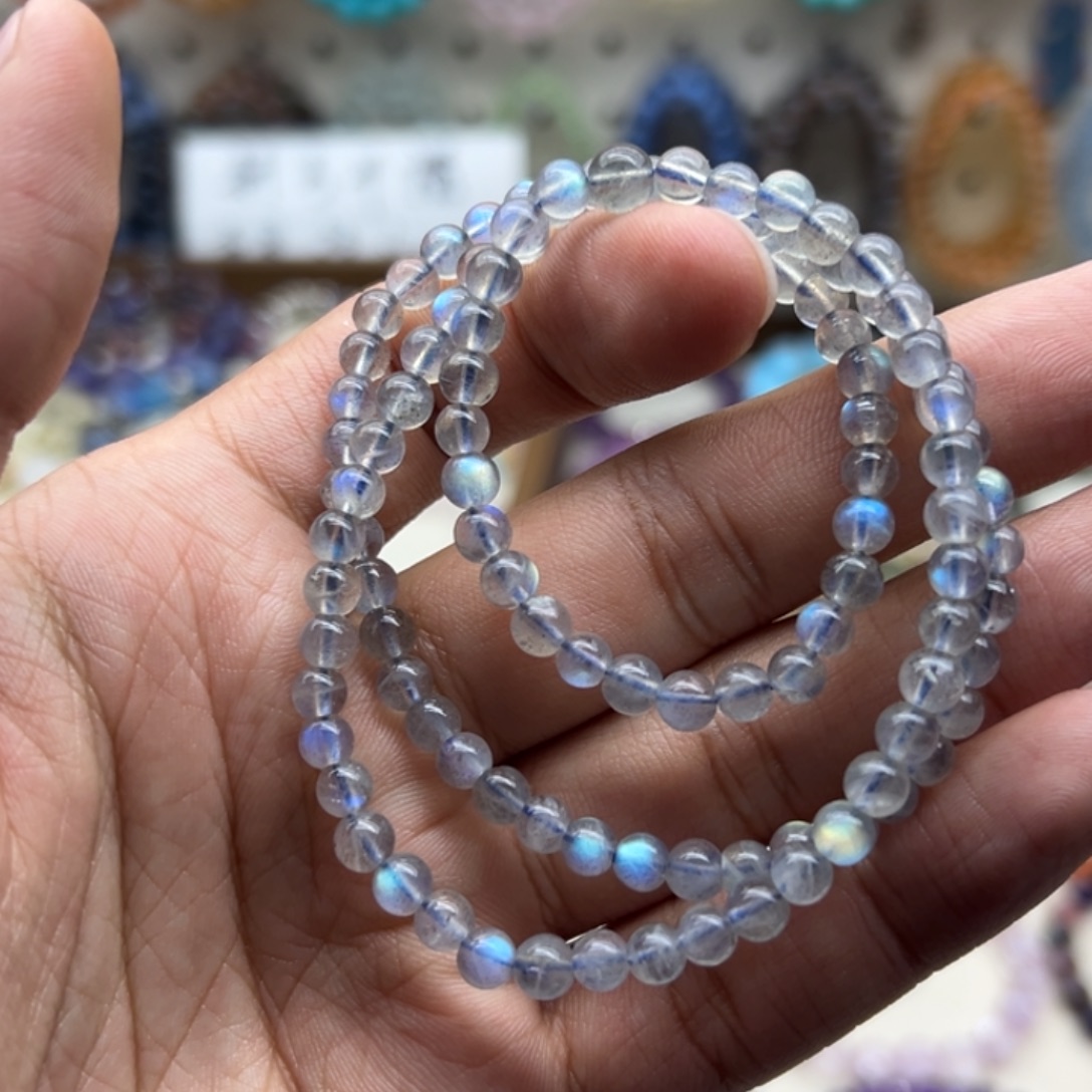 水晶手链未镶嵌灰月光三圈