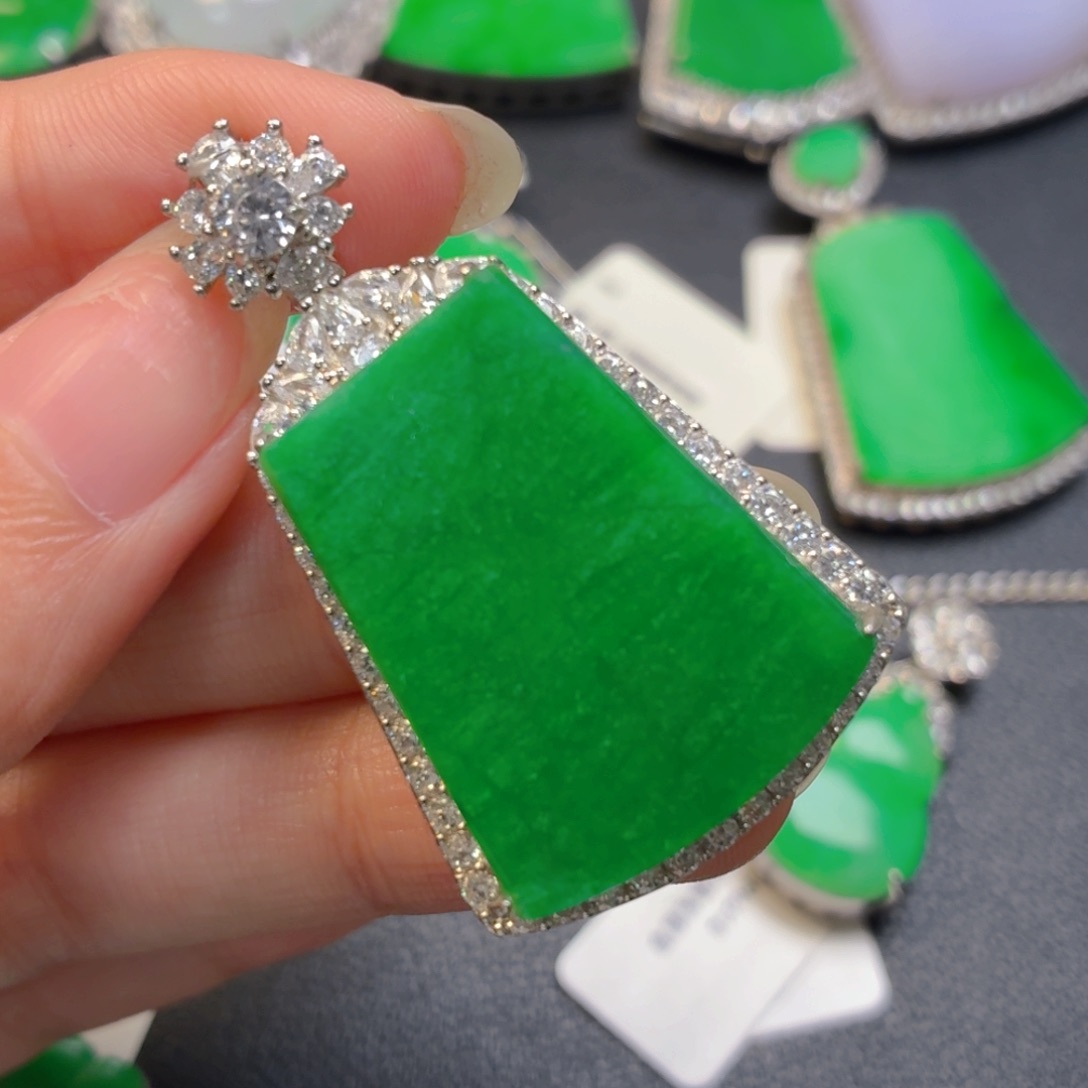 翡翠银S925镶嵌颈饰