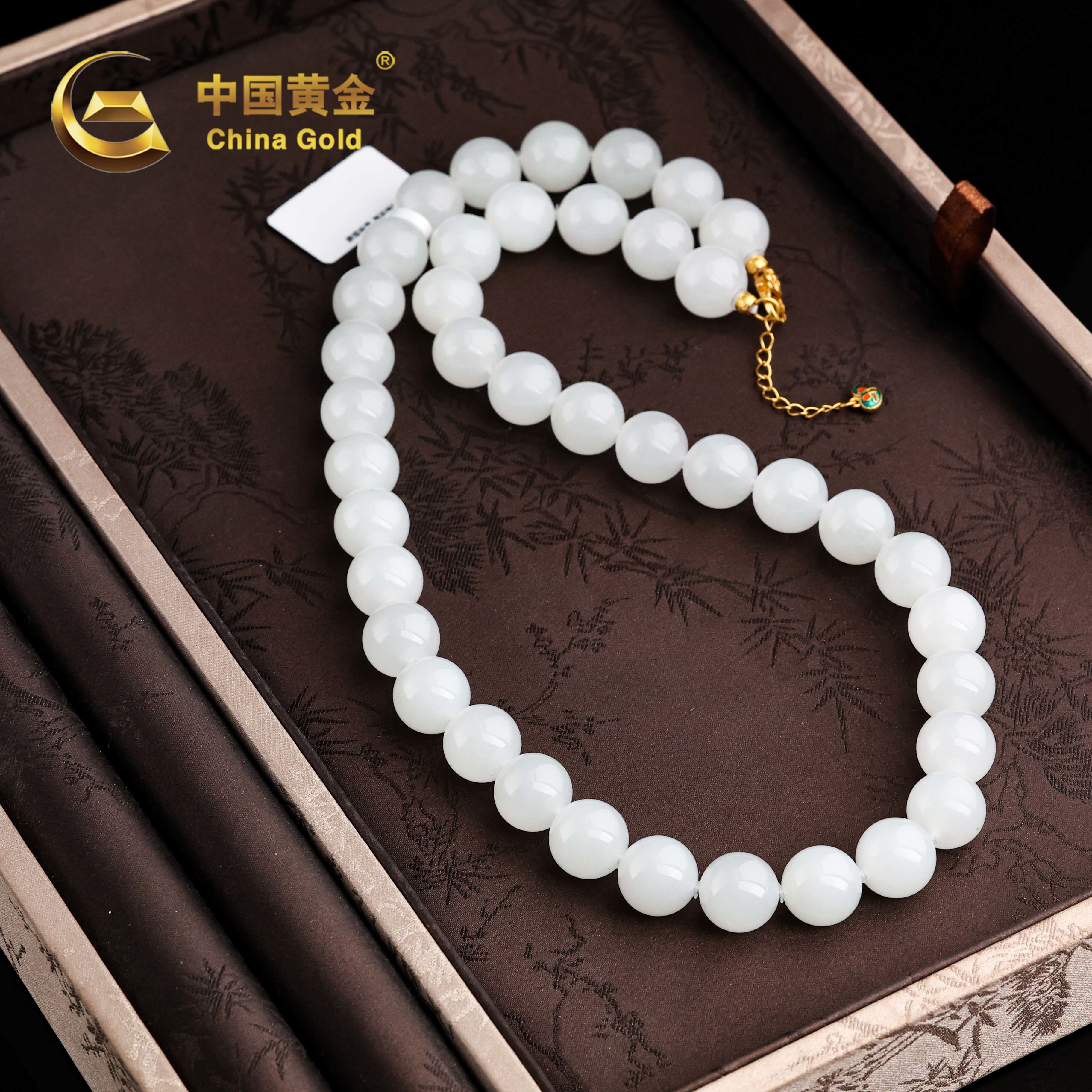  【中国黄金】诗雅 | 和田玉*项链*S925银镶嵌-X3881-Y