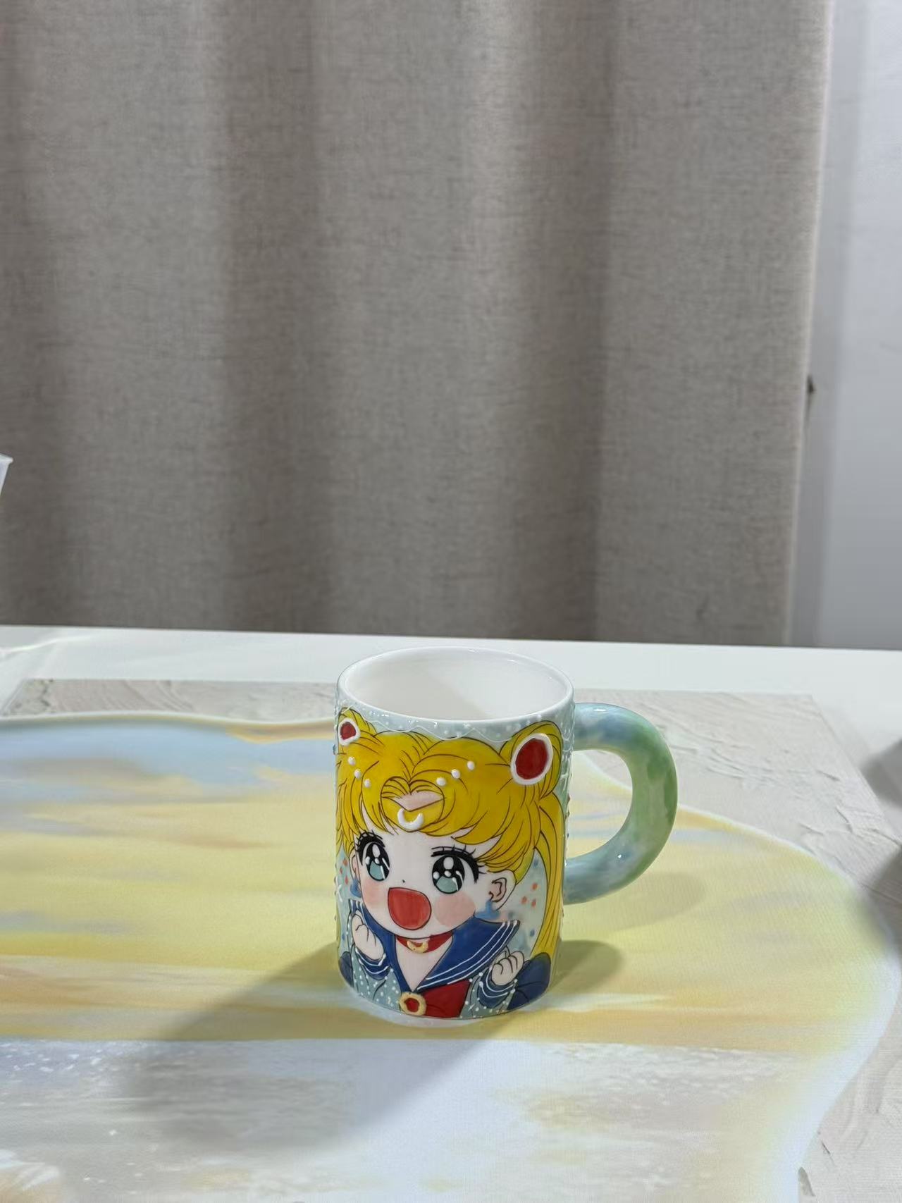 手绘美少女陶瓷马克杯