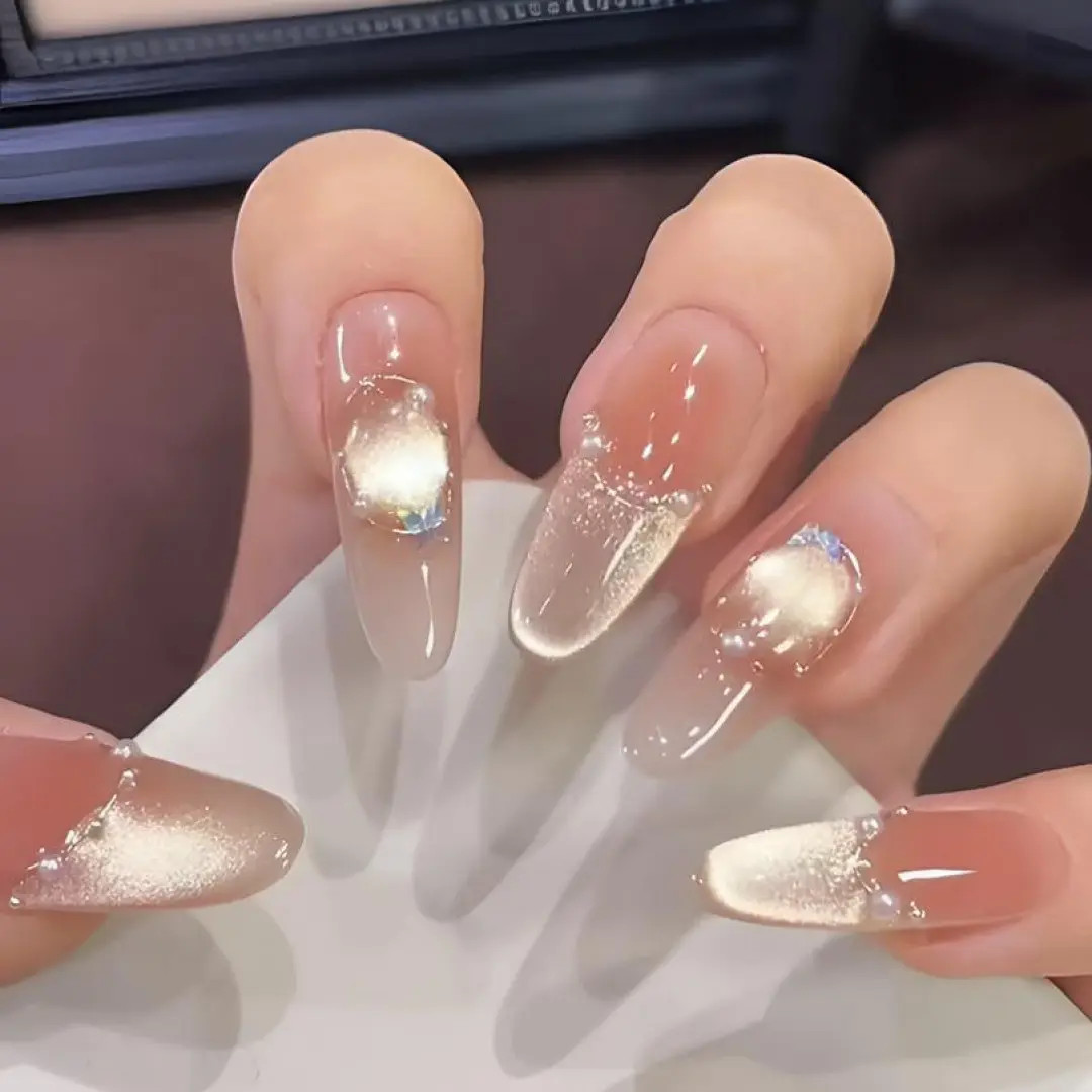 【纸醉金迷】时尚清新纯欲高级感成品美甲穿戴式手工穿戴甲