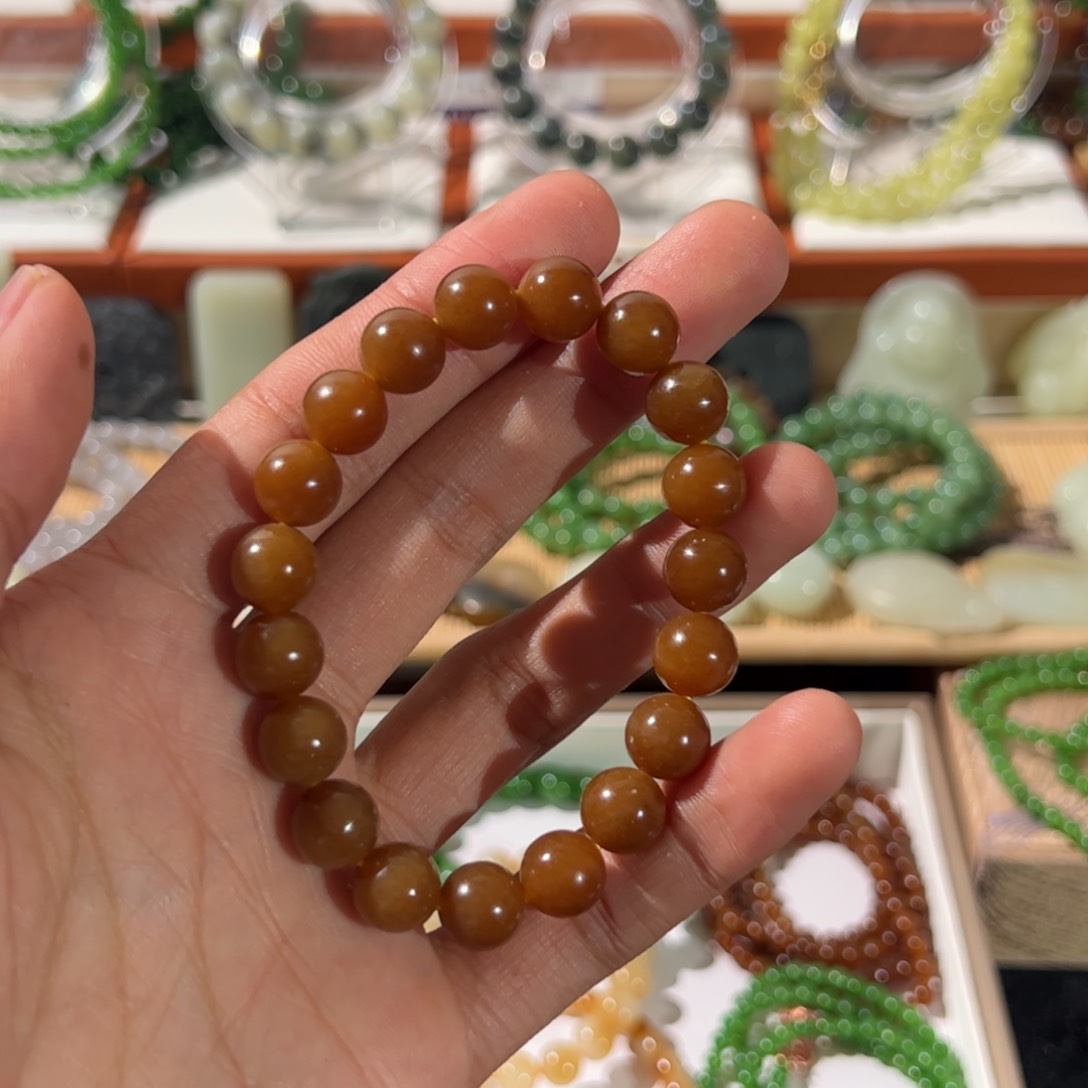 手链未镶嵌和田玉（糖玉）