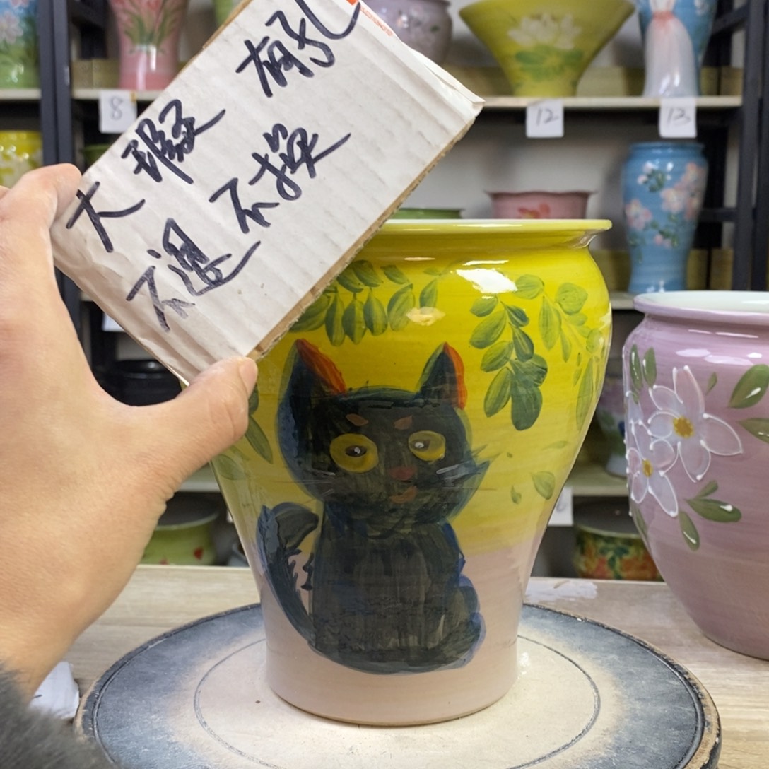景德镇手工手绘陶瓷花盆