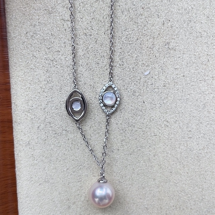 银S925镶嵌海水珍珠颈饰