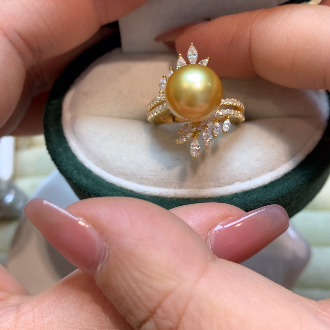 海水珍珠戒指银S925镶嵌