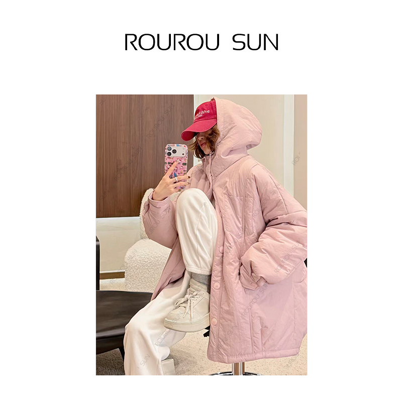 50307减龄休闲百搭连帽宽松长袖保暖潮流棉衣外套