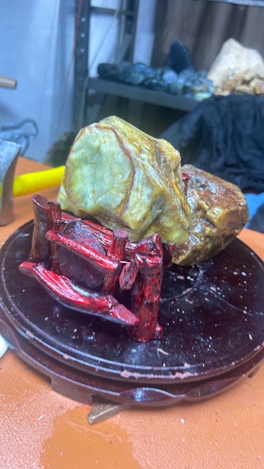 天然花玉原石多样性105