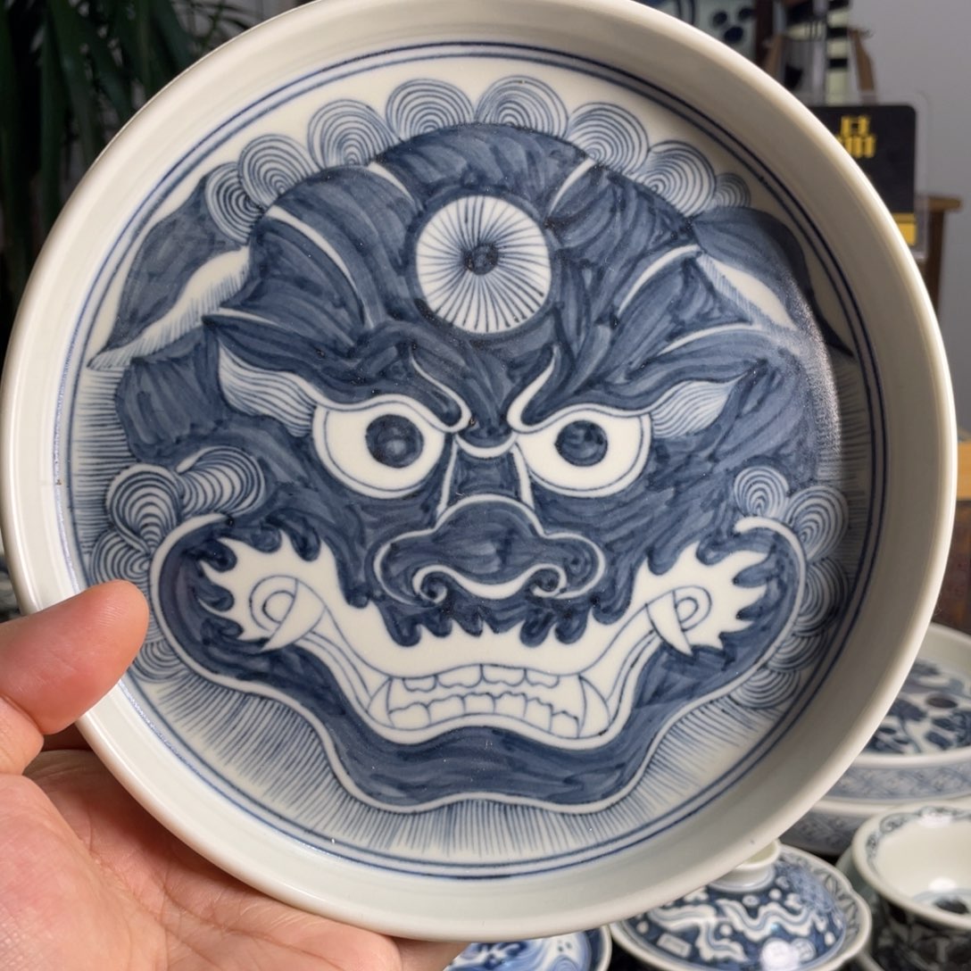 元青花狮子头壶承微瑕