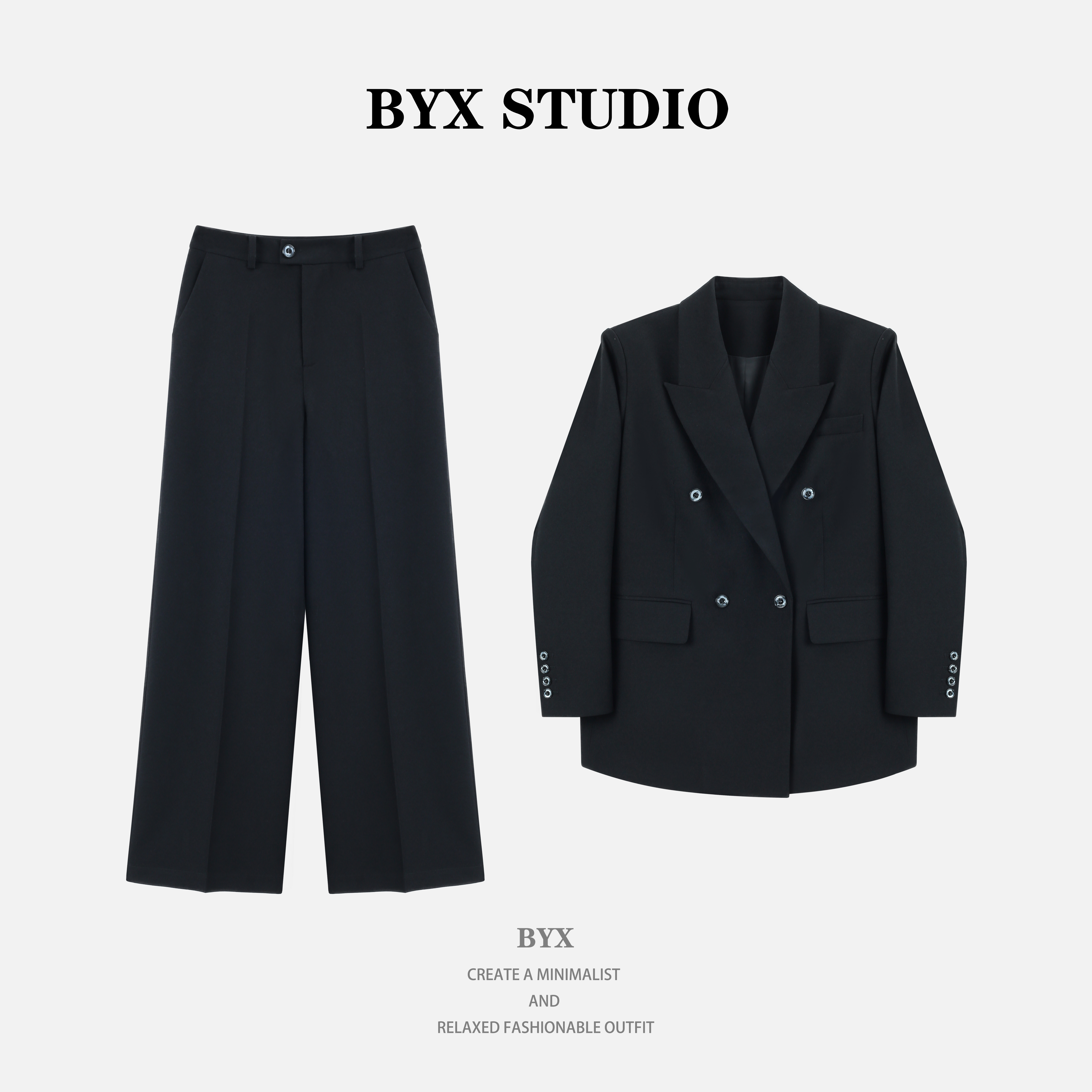 S罗兰同款早秋气质拽姐高腰显身材休闲百搭西装两件套YA25300H507