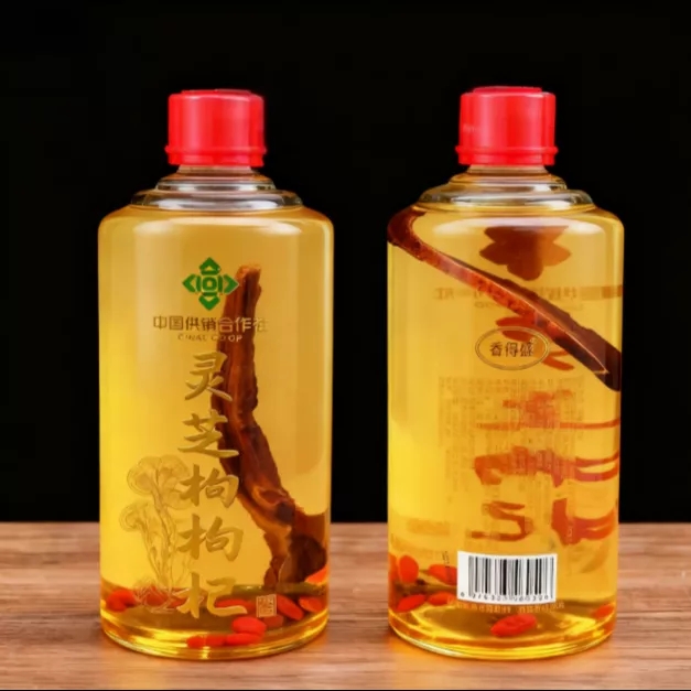 香得盛52度500毫升灵芝泡制酒单瓶简装-香得盛52度100