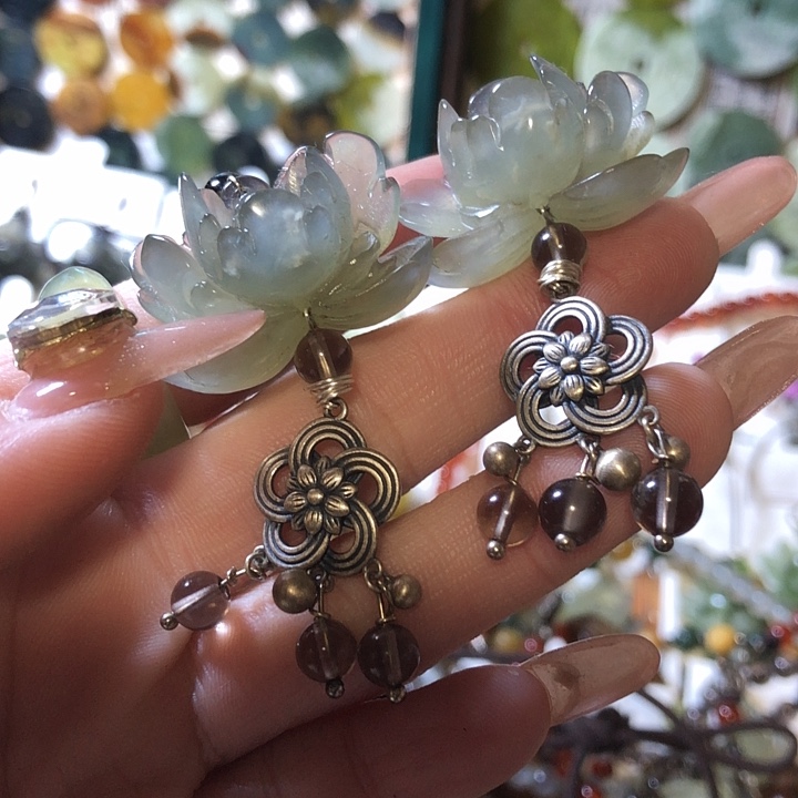 岫玉岫玉耳环未镶嵌