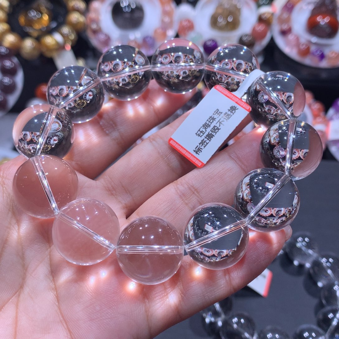 蛛***仔手链水晶未镶嵌白水晶18mm