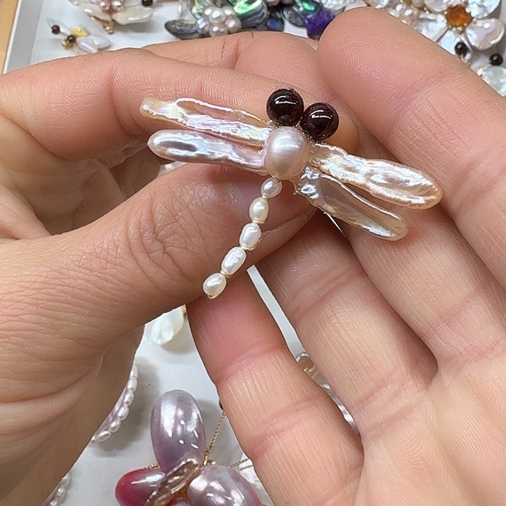 淡水珍珠胸饰银S925镶嵌