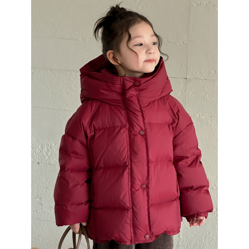 【云朵小葵】女童新款洋气纯色护脖慕慕暖暖韩版保暖羽绒服1309
