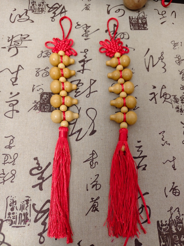 【福利价】桃木五福葫芦家用挂件解家居门对门五福卧室吉祥对门挂饰