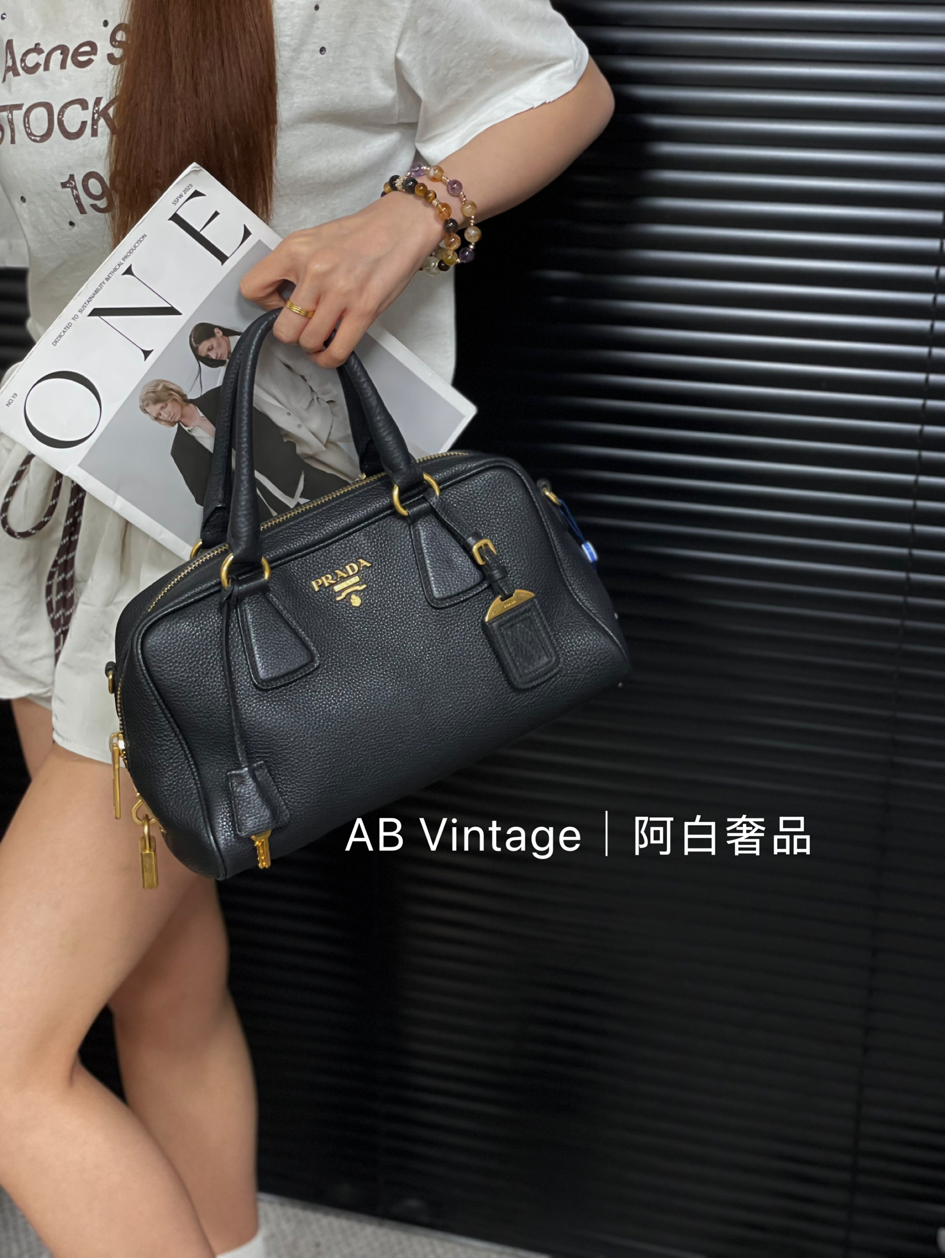 95新 Prada/普拉达 阿白奢品｜Prada黑色波士顿