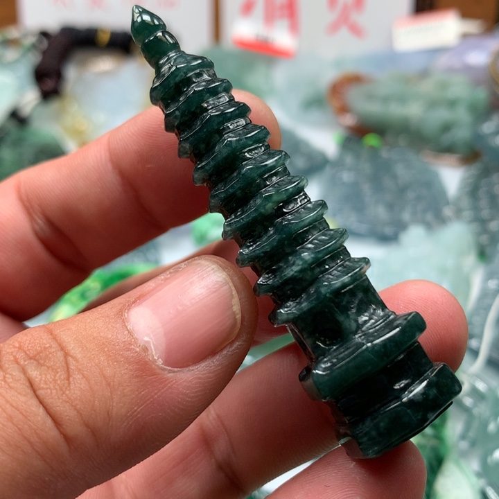 翡翠颈饰未镶嵌保真天然a货翡翠