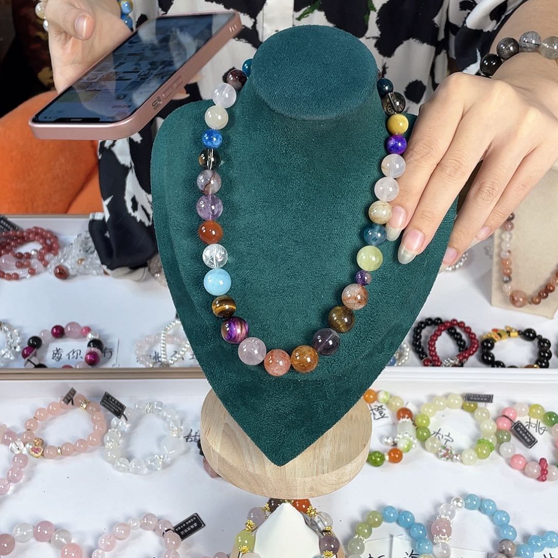 水晶手链银S925镀金镶嵌