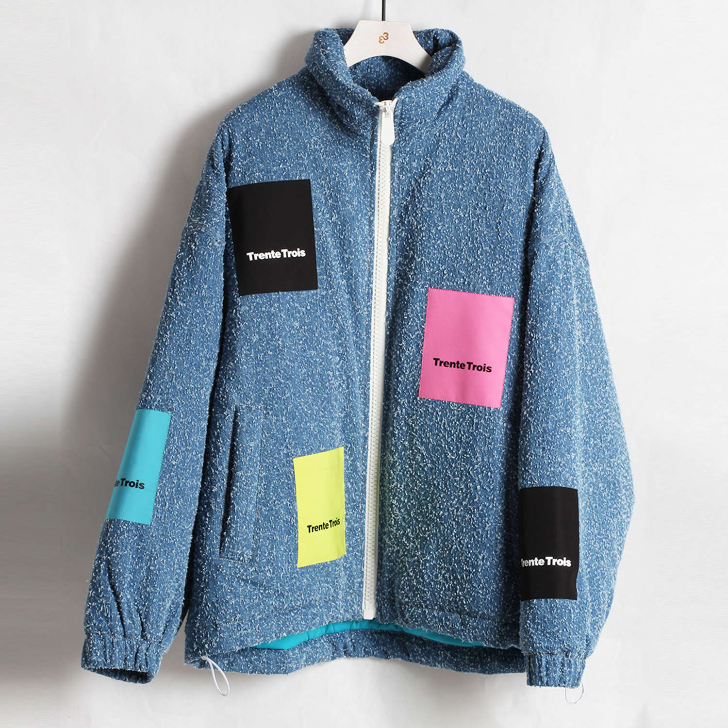 【圈圈专享】33潮牌棉服男冬季潮流保暖贴布装饰棉服