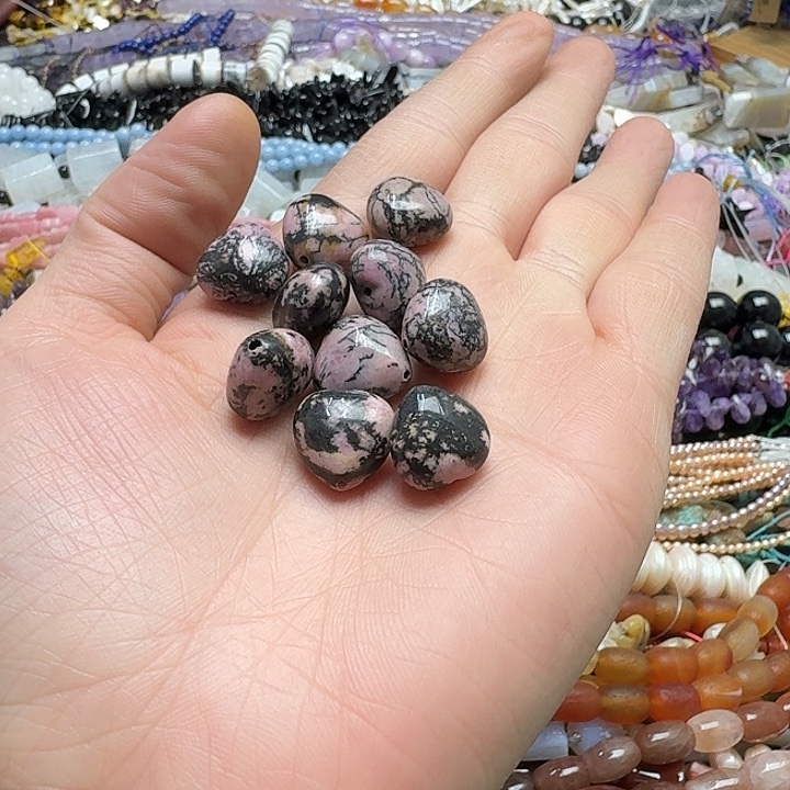 玛瑙/玉髓未镶嵌珠宝半成品三颗15mm蔷薇屁桃