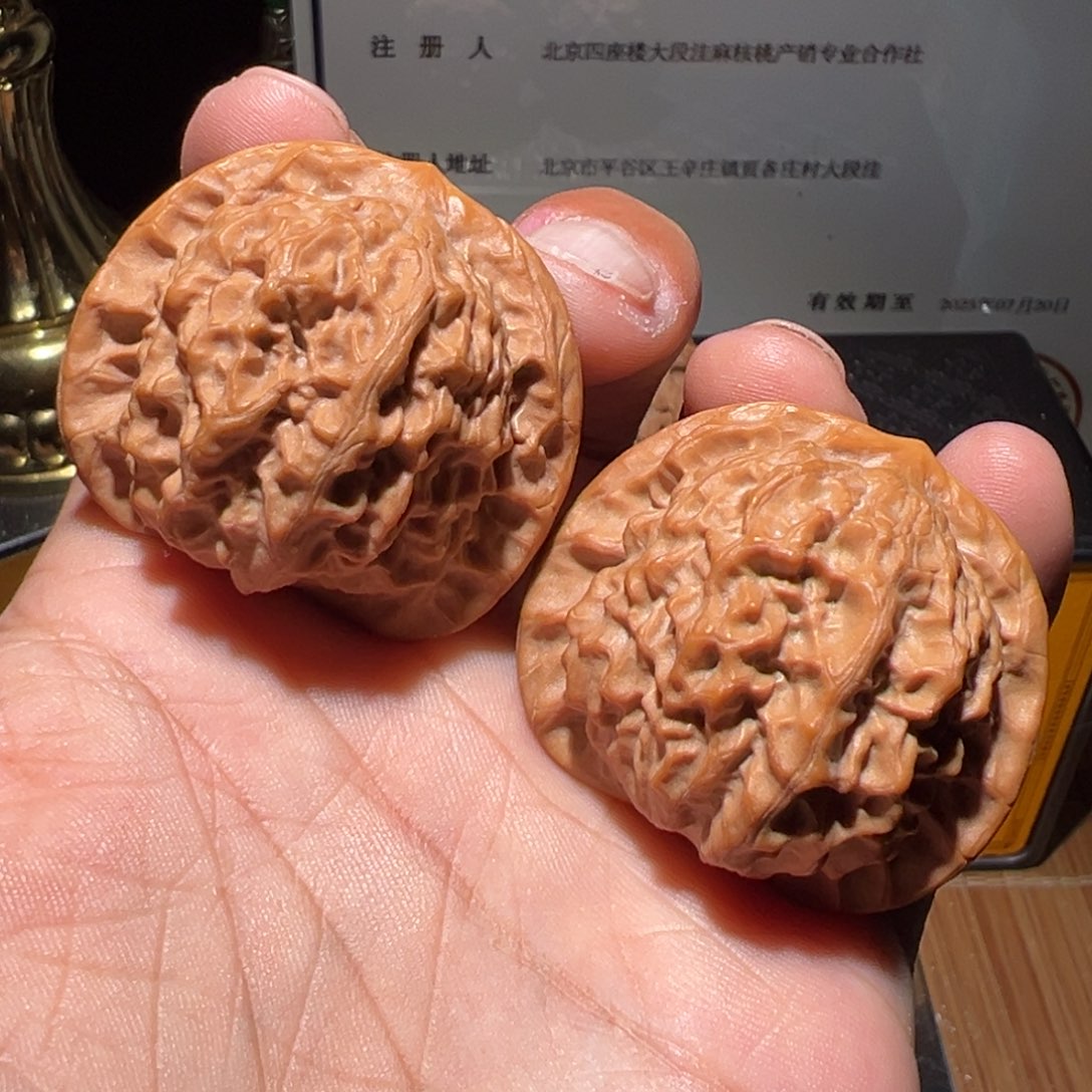 把件文玩核桃40尺寸官印狮子头瓷娃娃
