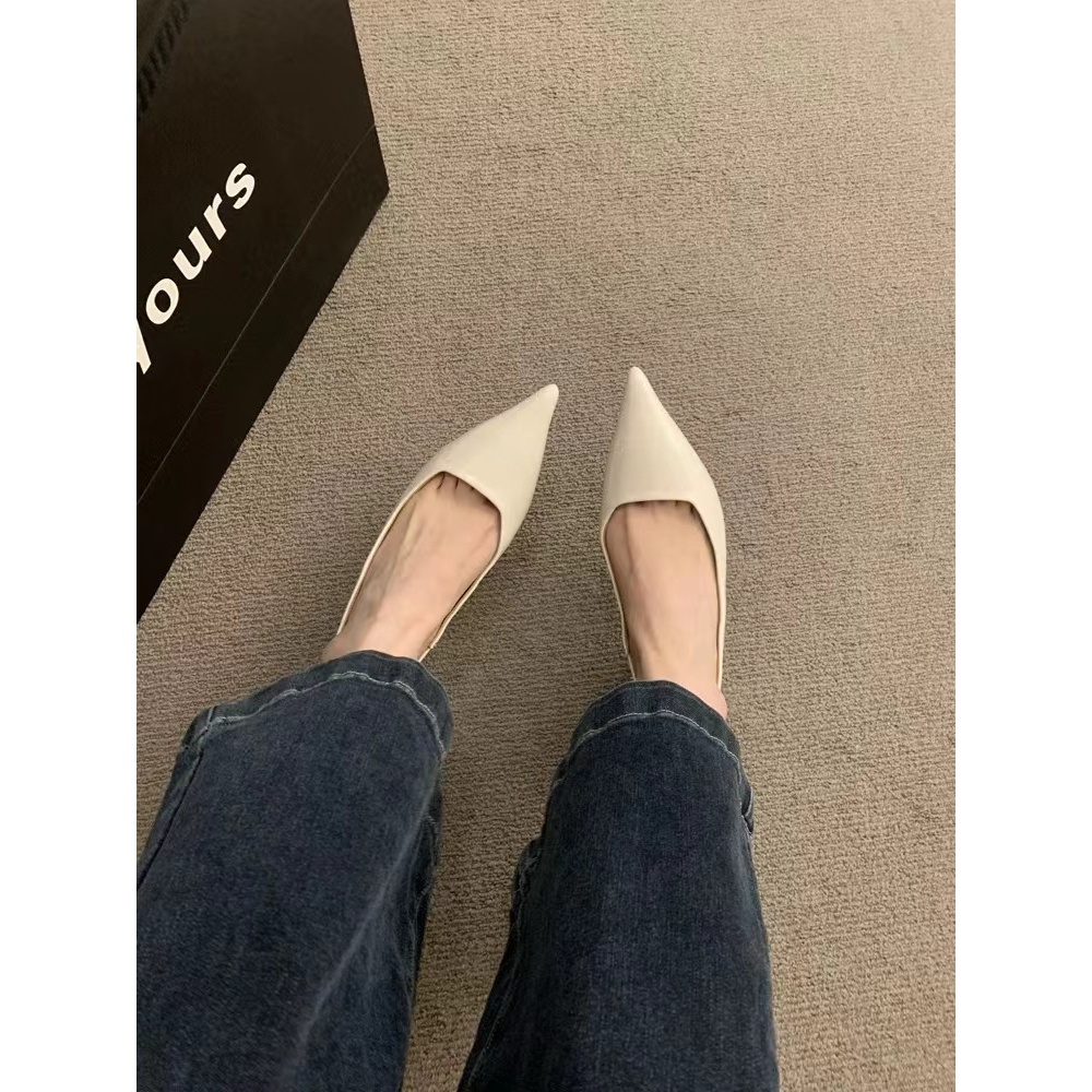 夏休闲款法式单鞋女新款配裙子仙女风尖头凉鞋B-2