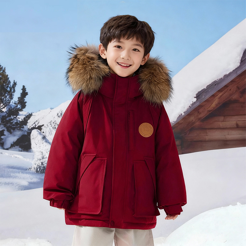 2025新款儿童羽绒服男童女童中大童亲子装冬季大毛领外套加厚洋气