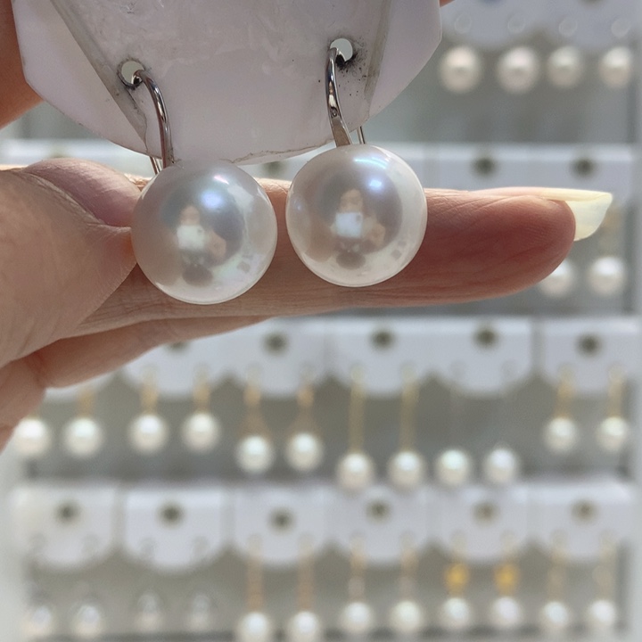 淡水珍珠耳饰银S925镶嵌