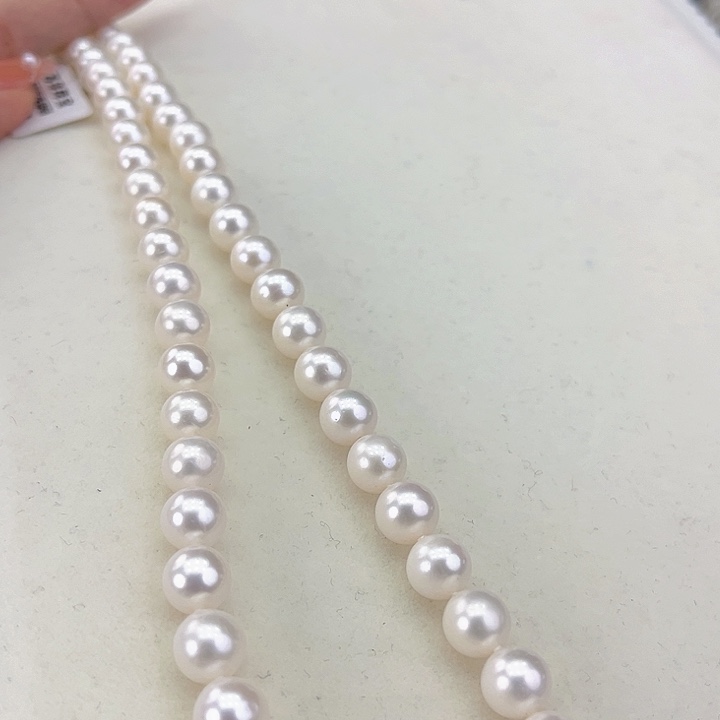 淡水珍珠颈饰银S925镶嵌8➕极光冷白高品