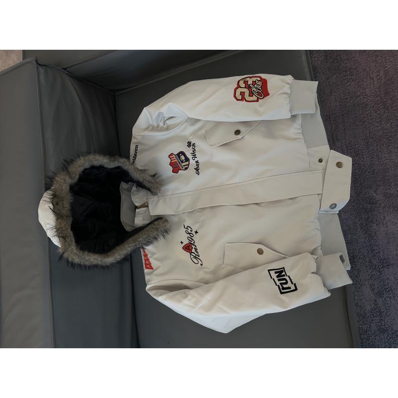 Z306【栗丽子专属】美式勋章刺绣座山雕棉服秋冬可拆卸毛领棉衣外套