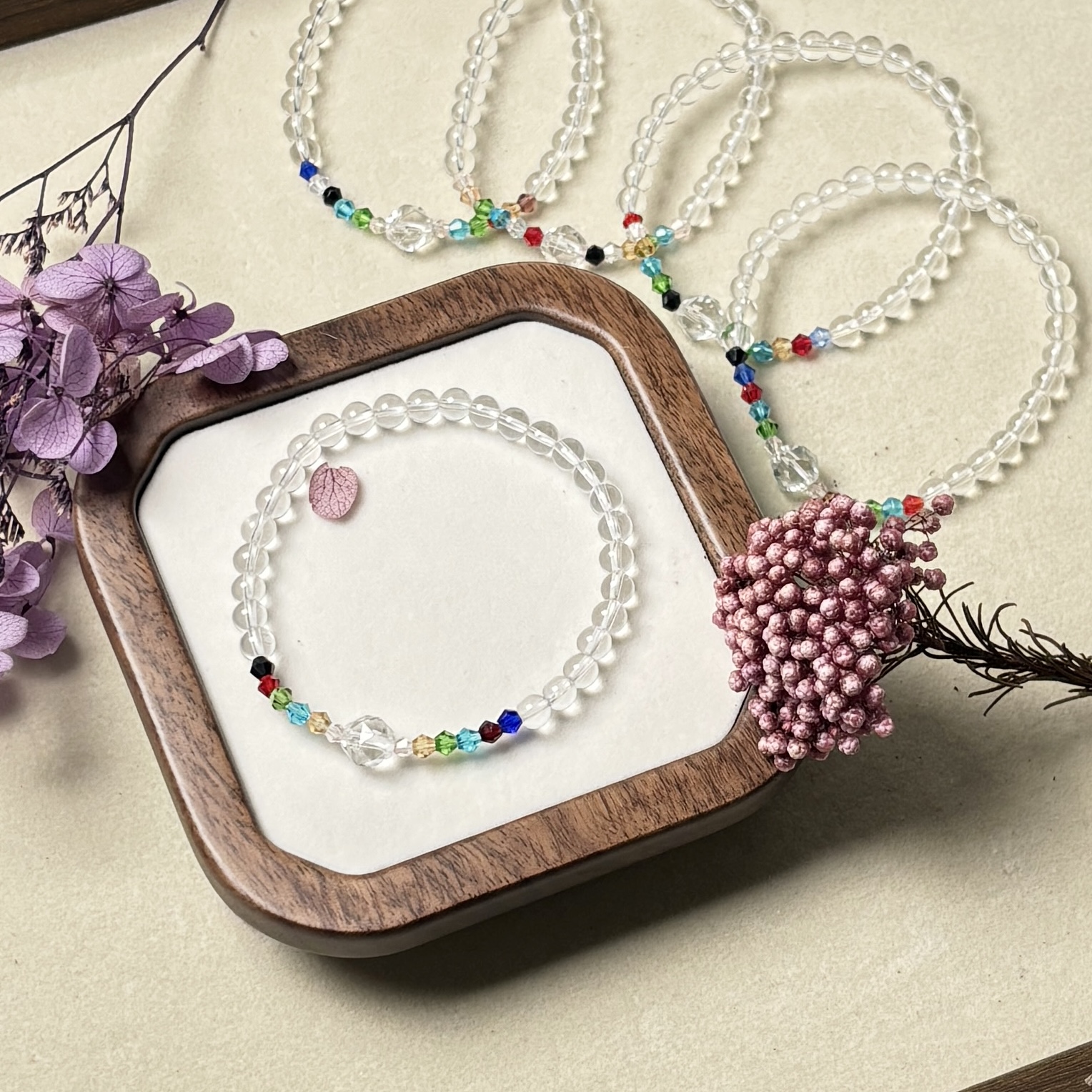 白水晶施华洛DIY手串 约5mm  多样性发一