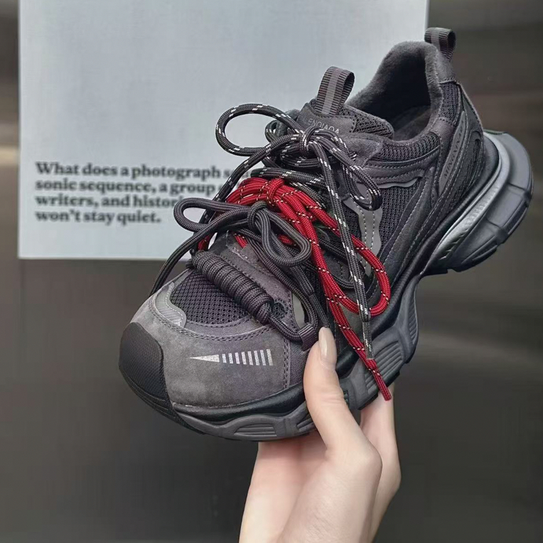 潘潘大码女鞋40-43码加棉保暖老爹鞋51002