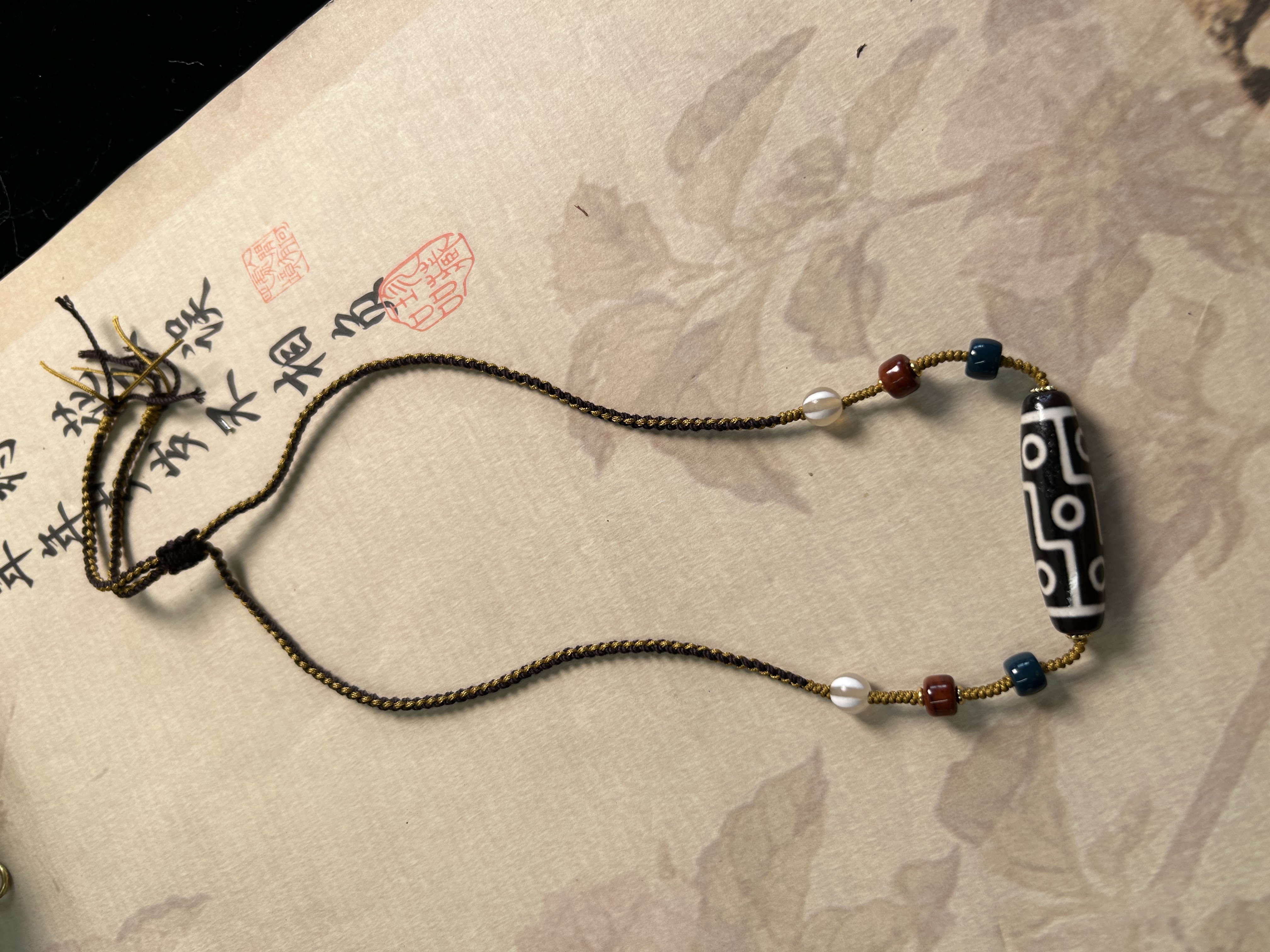 天然玛瑙九眼天珠项链