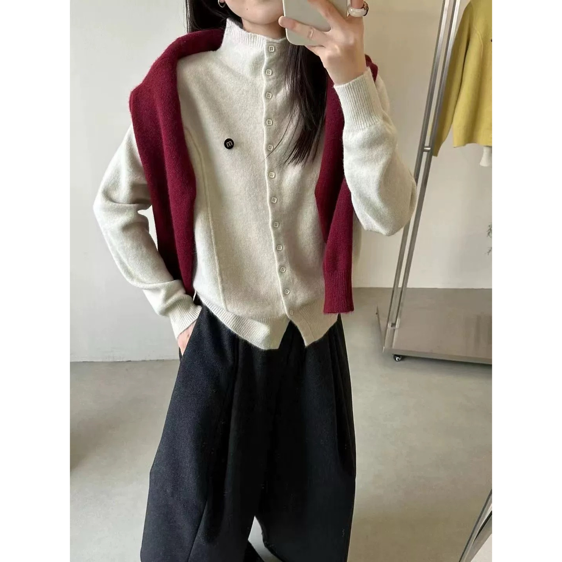 多色～立领针织衫