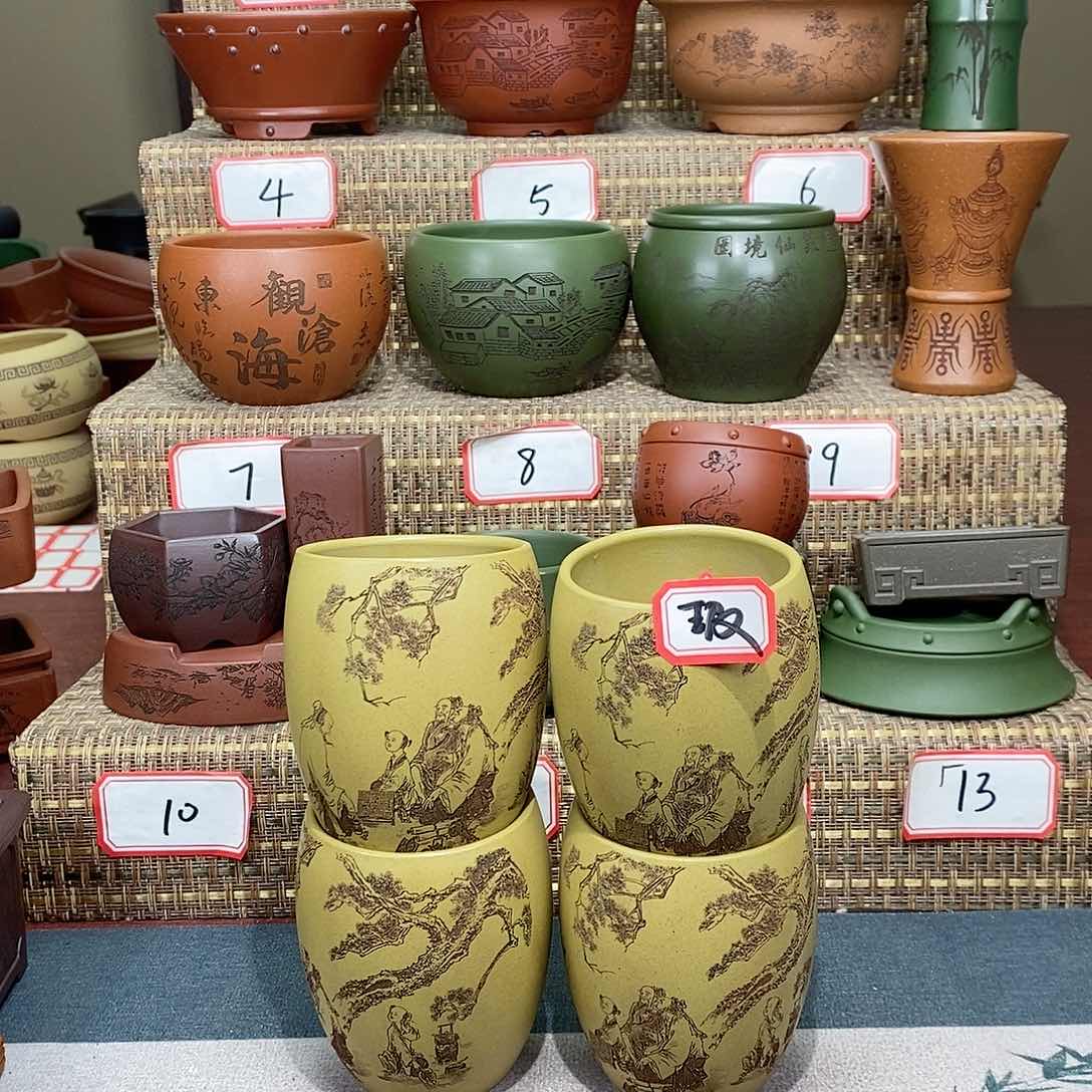 紫砂花盆我在等一