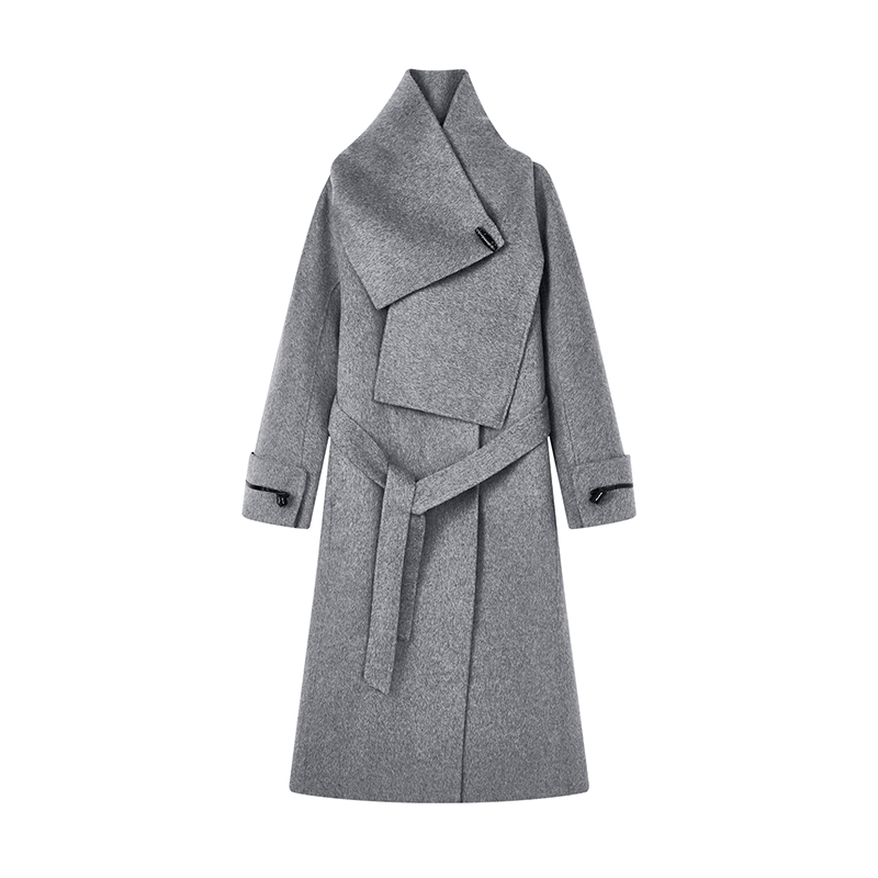 【达人专属】简约轻奢大衣通勤围脖领百搭高级感外套K11ADS8830