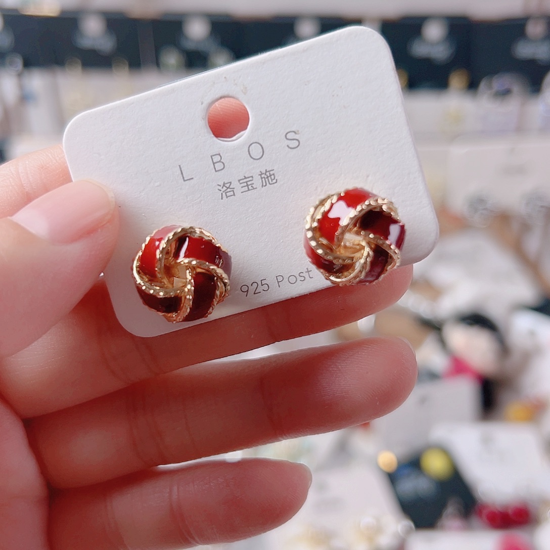 琉璃纯铜合金耳环的