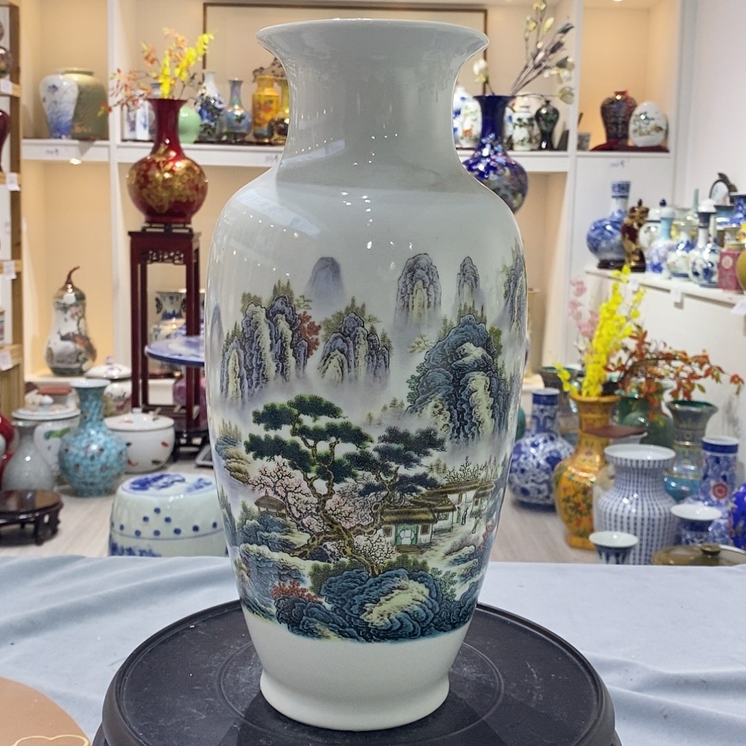 陶摆件35cm富江春韵冬瓜瓶