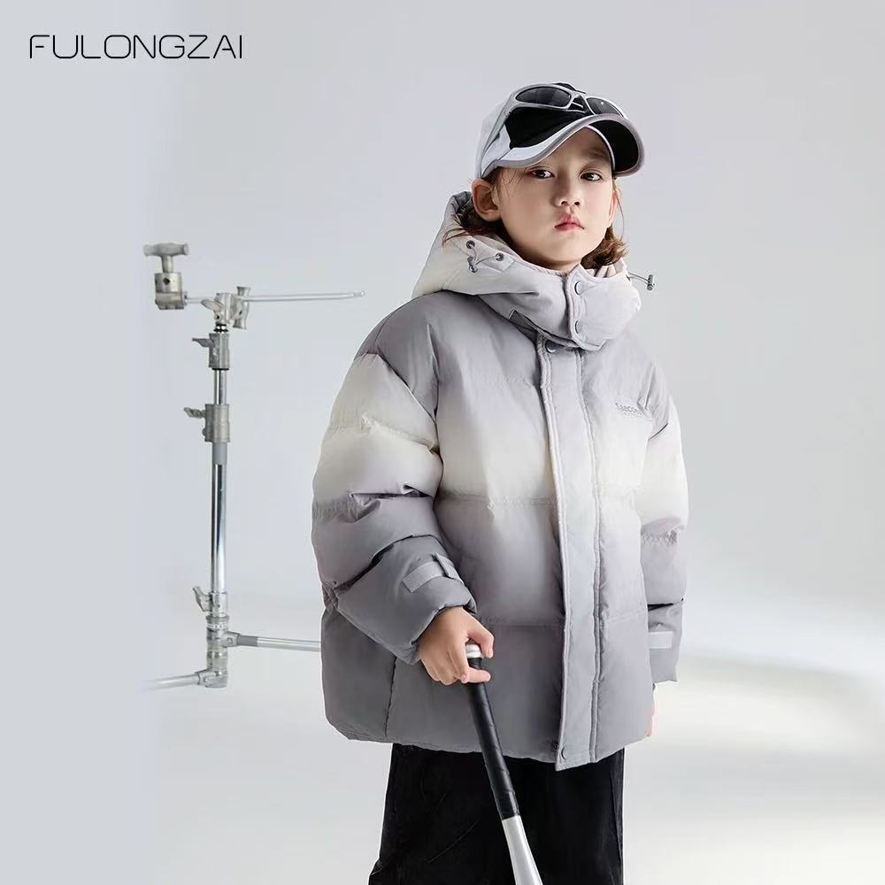 ZJ-5272 儿童渐变男女童女韩版时尚冬季保暖炫彩宽松