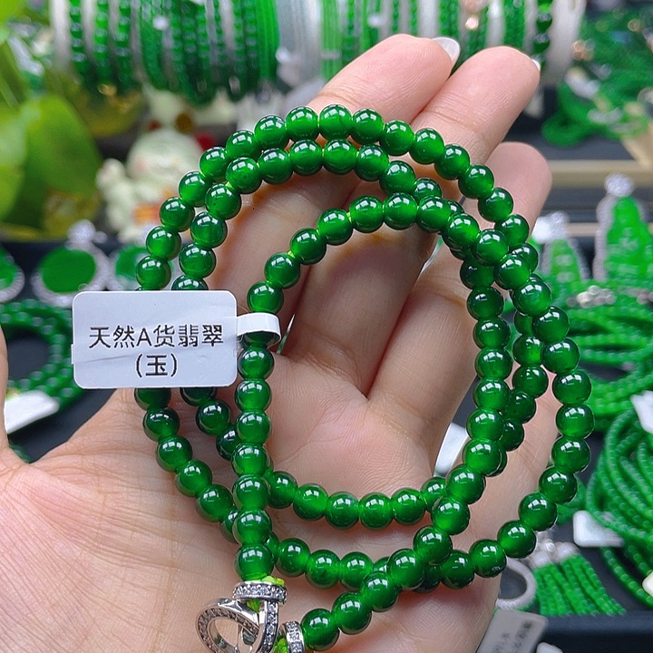 翡翠颈饰未镶嵌圆珠项链6