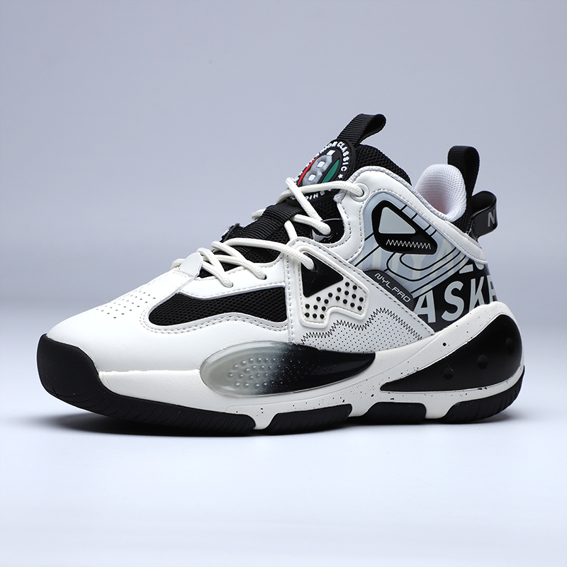 男女同款拼色时尚百搭运动鞋实战减震摩擦有声篮球鞋30281