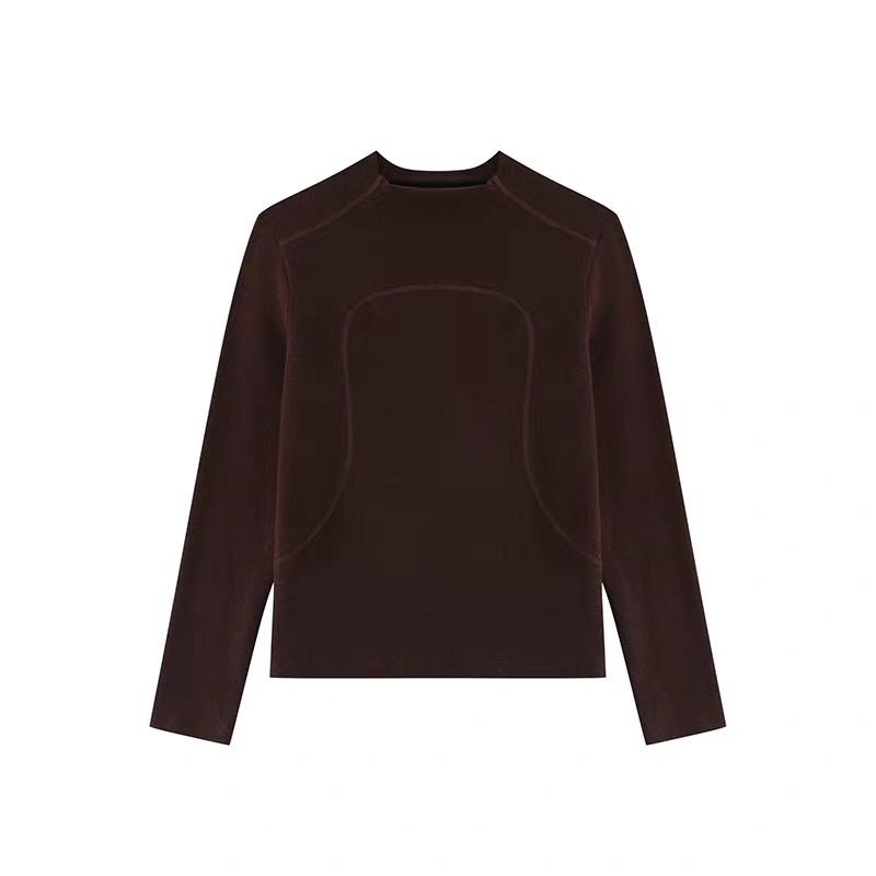 纯色德绒打底衫女半高领内搭秋冬季长袖t恤加绒立领保暖上衣