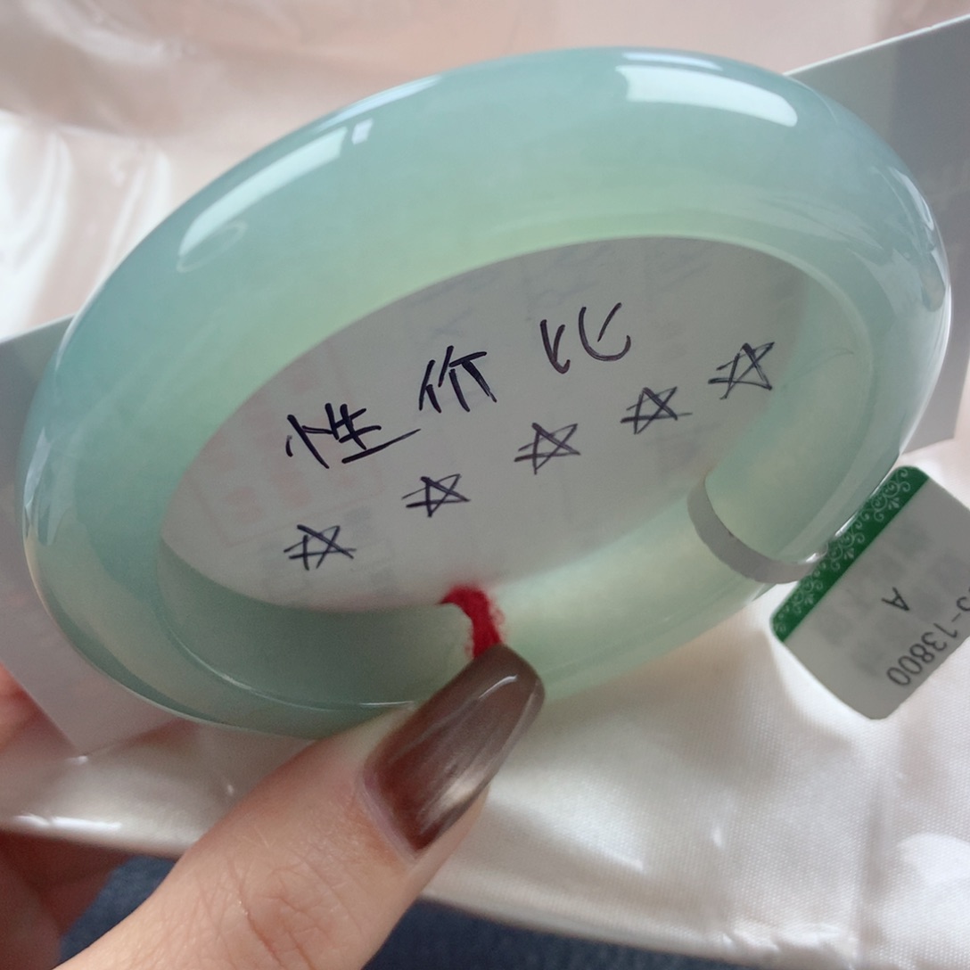 未镶嵌手镯翡翠糯冰满色甜绿葡萄肉小万战斗机55