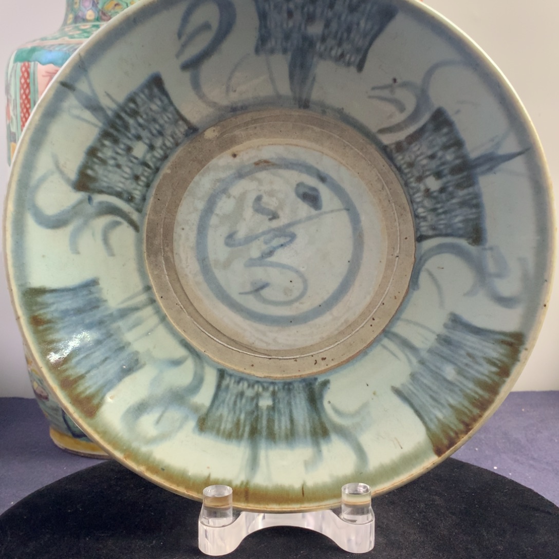 陶盘5210瓷器—青花福字大盘