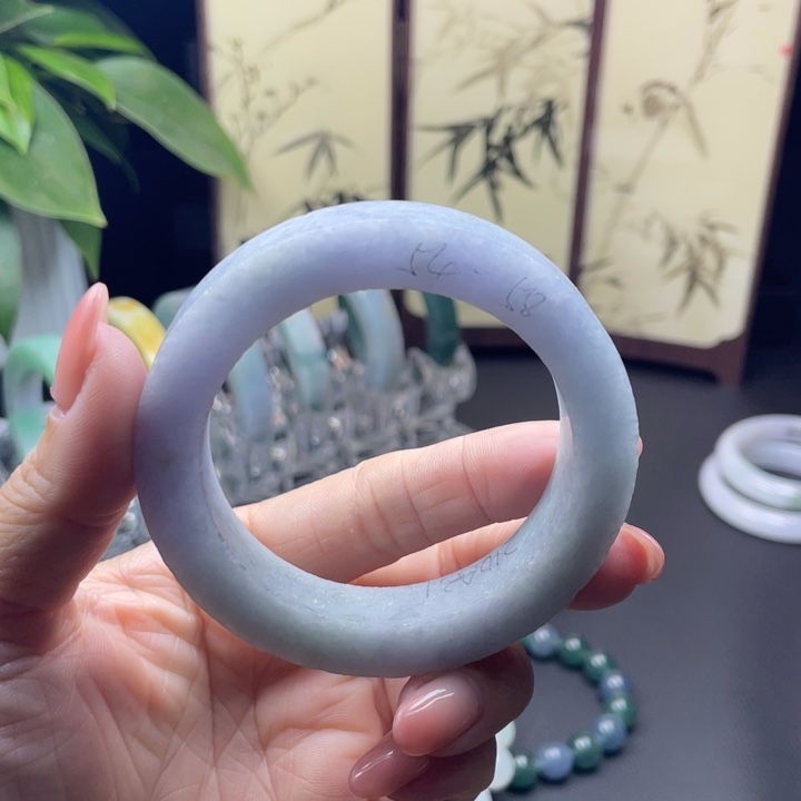 定制翡翠未镶嵌6梦幻香芋紫翡翠手镯54–58