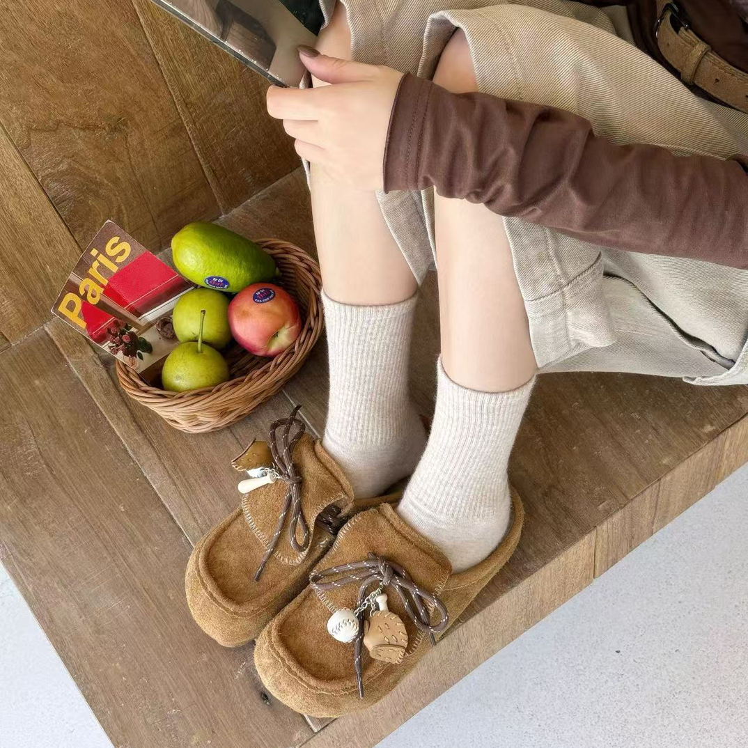 秋季女鞋3厘米厚底磨砂博肯鞋包头半拖绒面休闲踩拖脚蹬拖鞋899-1
